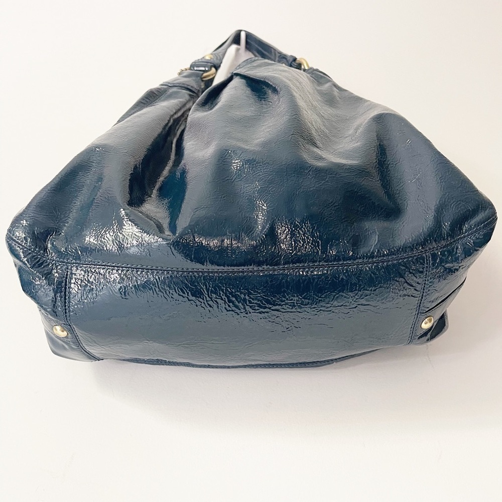 Blue Coach Patent Leather Maggie Bag - Picture 5 of 10